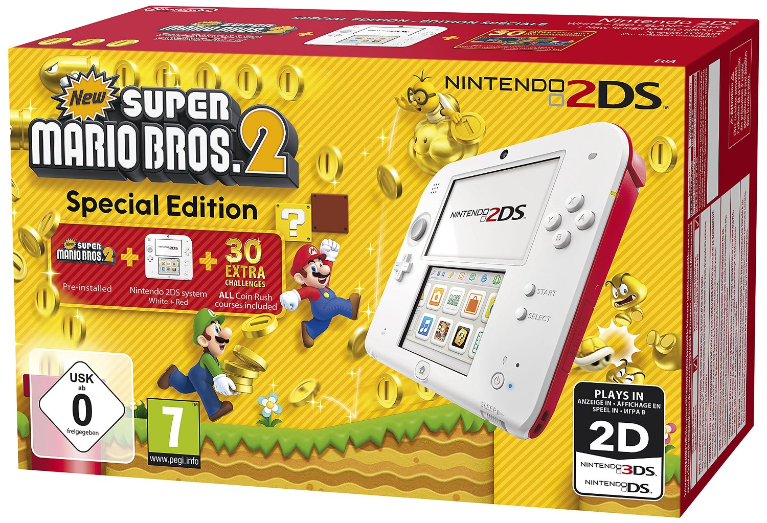 Купить nintendo 2DS White & Red + New Super Mario Bros. 2 - игровая  приставка + игра в Москве в каталоге игровых приставок Nintendo с  доставкой. Характеристики, цены в интернет-магазине iCover.