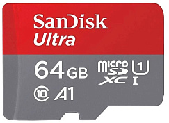 Карта памяти SanDisk Ultra microSDXC 64GB SDSQUA4-064G-GN6MA (Red/Grey) купить в интернет-магазине icover