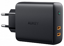 Сетевое зарядное устройство Aukey Dual-Port 36W PD Wall Charger with Dynamic Detect (Black) купить в интернет-магазине icover