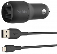 Автомобильное зарядное устройство Belkin Boost Charge Dual USB-A 24W CCD001bt1MBK (Black) купить в интернет-магазине icover