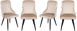 Комплект стульев Ridberg ЛОНДОН Velour 4 шт. (Beige) купить в интернет-магазине icover