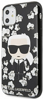 Чехол Karl Lagerfeld TPU Collection Flower (KLHCN61FLFBBK) для iPhone 11 (Black)