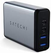 Сетевое зарядное устройство Satechi Dual Travel Charger 75W ST-MC2TCAM (Silver) купить в интернет-магазине icover