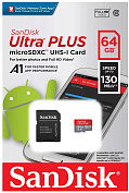 Карта памяти SanDisk Ultra PLUS microSDXC TM UHS-I Card with Adapter 64GB (SDSQUB3-064G-GN6MA) купить в интернет-магазине icover