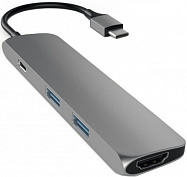 Мультипереходник Satechi Slim Aluminum Type-C Multi-Port Adapter 4K HDMI (Space Grey) купить в интернет-магазине icover