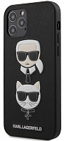 Чехол Karl Lagerfeld PU Saffiano Karl and Choupette (KLHCP12MSAKICKCBK) для iPhone 12/12 Pro (Black)