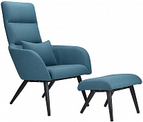 Кресло с подставкой для ног и подушкой Berg Bridjet, серо-голубое купить в интернет-магазине icover