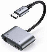 Адаптер Ugreen CM231 USB-C-miniJack/USB-C (Grey) купить в интернет-магазине icover