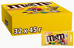 Драже M&M's с арахисом и молочным шоколадом, 45г х 32 шт. купить в интернет-магазине icover
