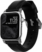 Ремешок Nomad Traditional Strap (NM1A41ST00) для Apple Watch Series SE/6/2/3/4 42/44 mm (Black/Silver) купить в интернет-магазине icover