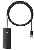 Хаб Baseus Lite (WKQX030201) 4-Port USB-A HUB Adapter 2m (Black) купить в интернет-магазине icover