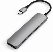 USB-концентратор Satechi Slim Multi-Port V2 (ST-SCMA2M) Type-C 4K (Space Gray) купить в интернет-магазине icover