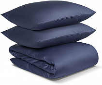 Комплект постельного белья двуспальный из сатина темно-синего цвета Tkano из коллекции Essential купить в интернет-магазине icover