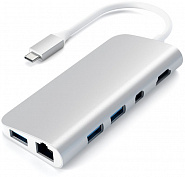USB-концентратор Satechi Aluminum Type-C Multimedia Adapter ST-TCMM8PAS (Silver) купить в интернет-магазине icover