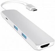 Мультипереходник Satechi Slim Aluminum Type-C Multi-Port Adapter 4K HDMI (Silver) купить в интернет-магазине icover