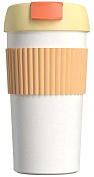 Термостакан-непроливайка KissKissFish Rainbow Vacuum Coffee Tumbler (Yellow/Orange/White) купить в интернет-магазине icover