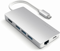 Хаб Satechi Multi-Port V2 Type-C 4K with Ethernet (Silver) купить в интернет-магазине icover