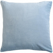 Подушка декоративная из хлопкового бархата светло-синего цвета из коллекции Essential, 45х45 см купить в интернет-магазине icover