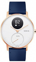 Умные часы Nokia Steel HR 36mm + Leather Wristband (Rose Gold/Blue)