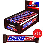 Шоколадный батончик Snickers Super, 80 г х 32 шт. купить в интернет-магазине icover