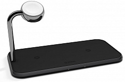 Беспроводное зарядное устройство Zens Dual+Watch Aluminium Wireless Charger ZEDC05B (Black) купить в интернет-магазине icover