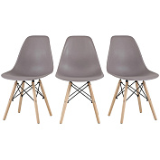 Комплект стульев RIDBERG DSW EAMES 3 шт. (Grey) купить в интернет-магазине icover