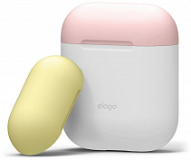 Чехол Elago Silicone DUO (EAPDO-WH-PKYE) для AirPods (White/Pink/Yellow) купить в интернет-магазине icover