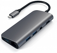 USB-концентратор Satechi Aluminum Type-C Multimedia Adapter ST-TCMM8PAM (Space Gray) купить в интернет-магазине icover